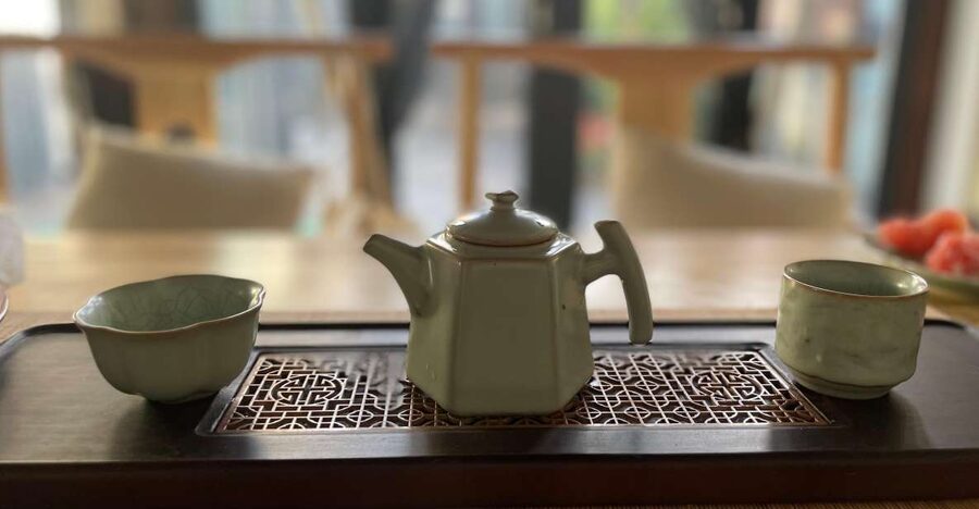 Chinese Tea ceremony in Beijing Hutong courtyard - A quiet courtyard near Beijing’s imperial center