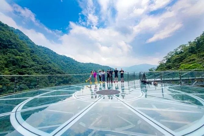 Glass Bridge and Water Falls Private Car Service from Guangzou - Crossing the glass skywalk and bridges