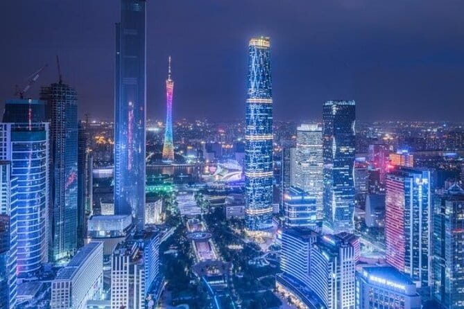 Guangzhou Pearl River Night Cruise and Canton Tower Night Tour - Haixinsha Asian Games Park adds a short historical pause