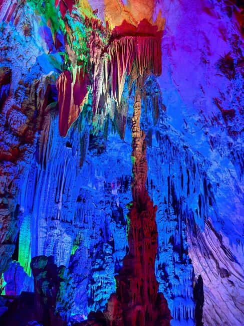 Guilin: Cave, Yulong Rafting, Glass-bottomed skywalk & Show - Reed Flute Cave: one hour beneath Guilin