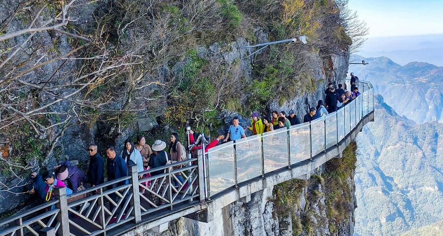 One Day Mini Group Tour to Glass Bridge and Tianmen Mountain - Morning at the Glass Bridge over Zhangjiajie Grand Canyon