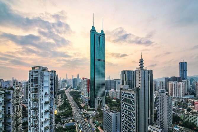 Private Shenzhen Day Trip from Guangzhou by Roundway Bullet Train - Diwang Plaza and the view toward Hong Kong