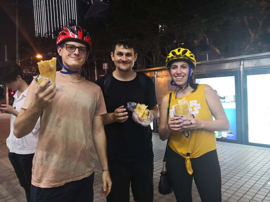 Shanghai: 4-Hour Nightlife Adventure & Tasting Bike Tour - Pudong’s towers from the Huangpu River